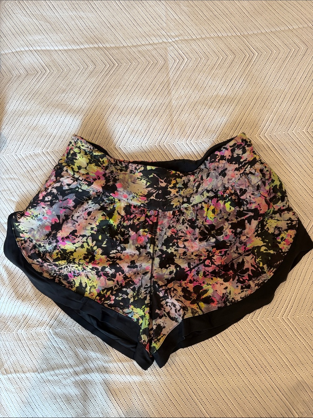 Lululemon Black Floral Shorts size 6